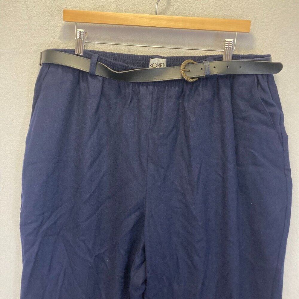 NEW Vintage Koret Wool Trouser Pants Womens Size 22W Belted Tapered Office NWT - Picture 3 of 12